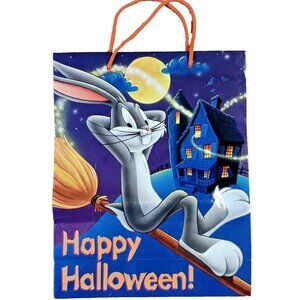 VTG 90s Halloween Bugs Bunny Looney Tunes Gift Trick or Treat Bag Haunted‎ House